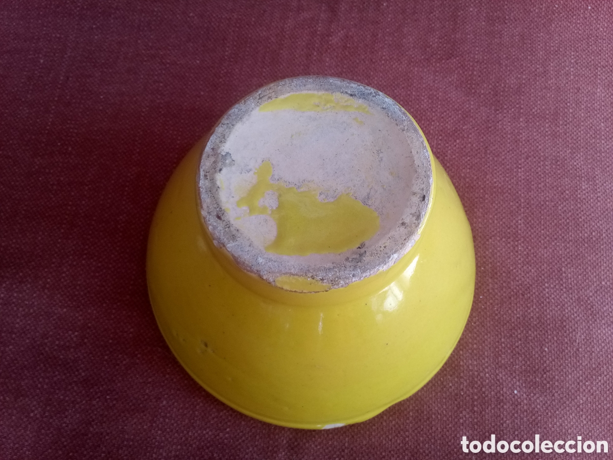 Antig&uuml;edades: MORTERO DE BARRO ESMALTADO EN AMARILLO - Foto 6