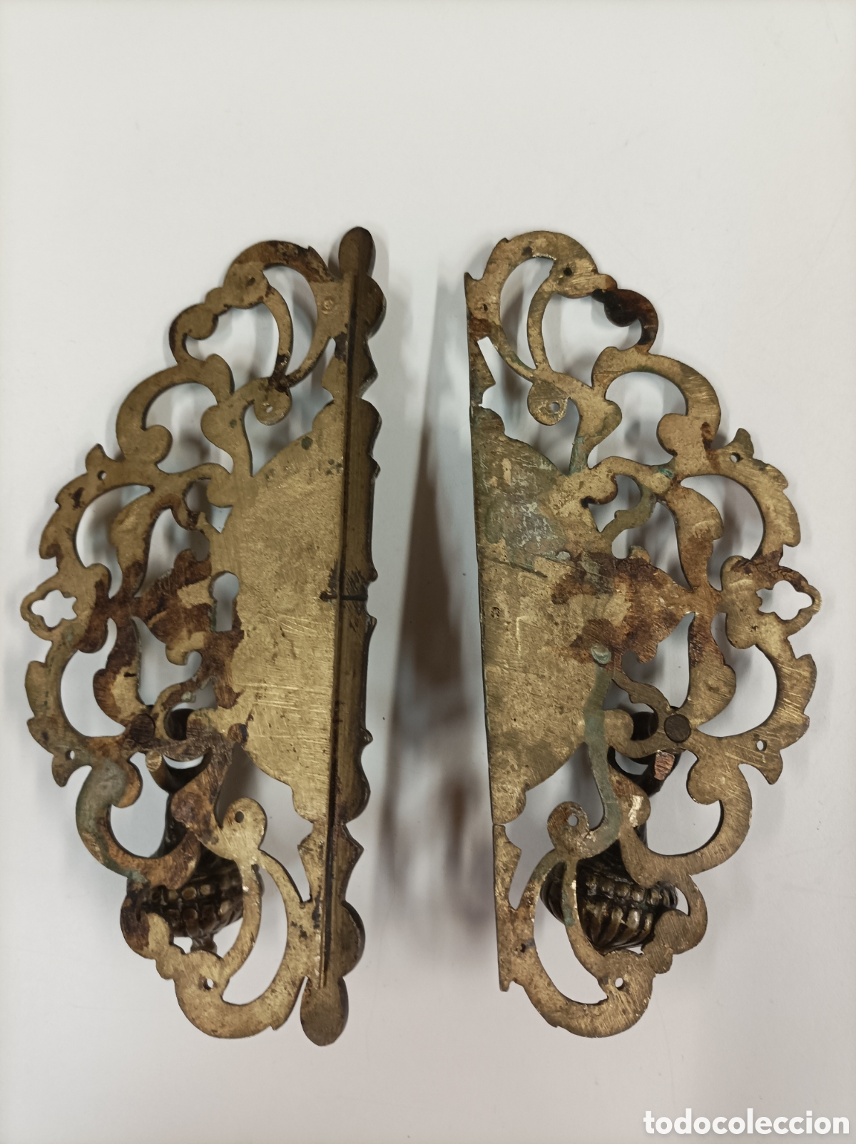 Antig&uuml;edades: Tirador puerta doble bronce - Foto 4