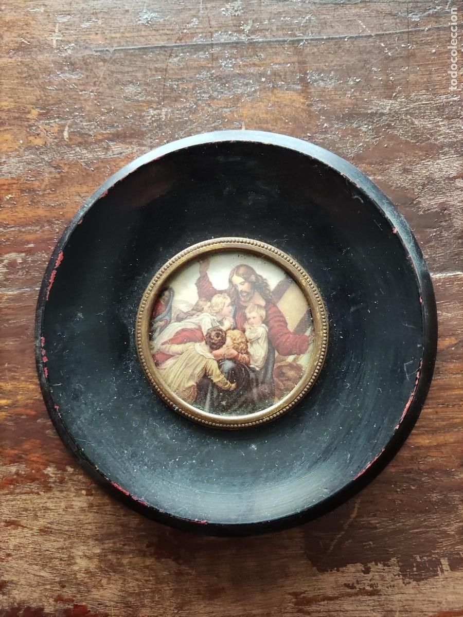 Antig&uuml;edades: PEQUE&Ntilde;O CUADRITO ROM&Aacute;NTICO DE MADERA - Foto 1