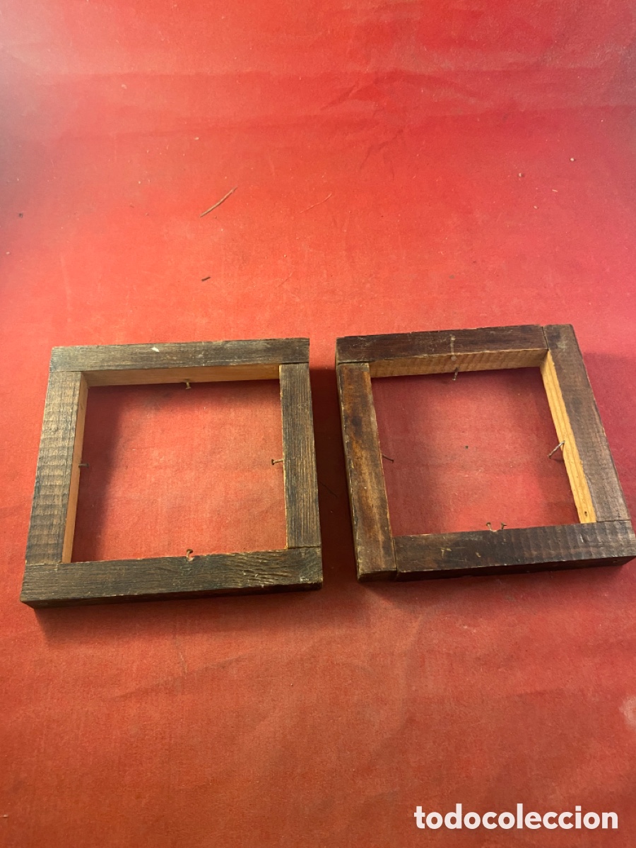 Antig&uuml;edades: Pareja de marcos peque&ntilde;os de madera - Foto 2