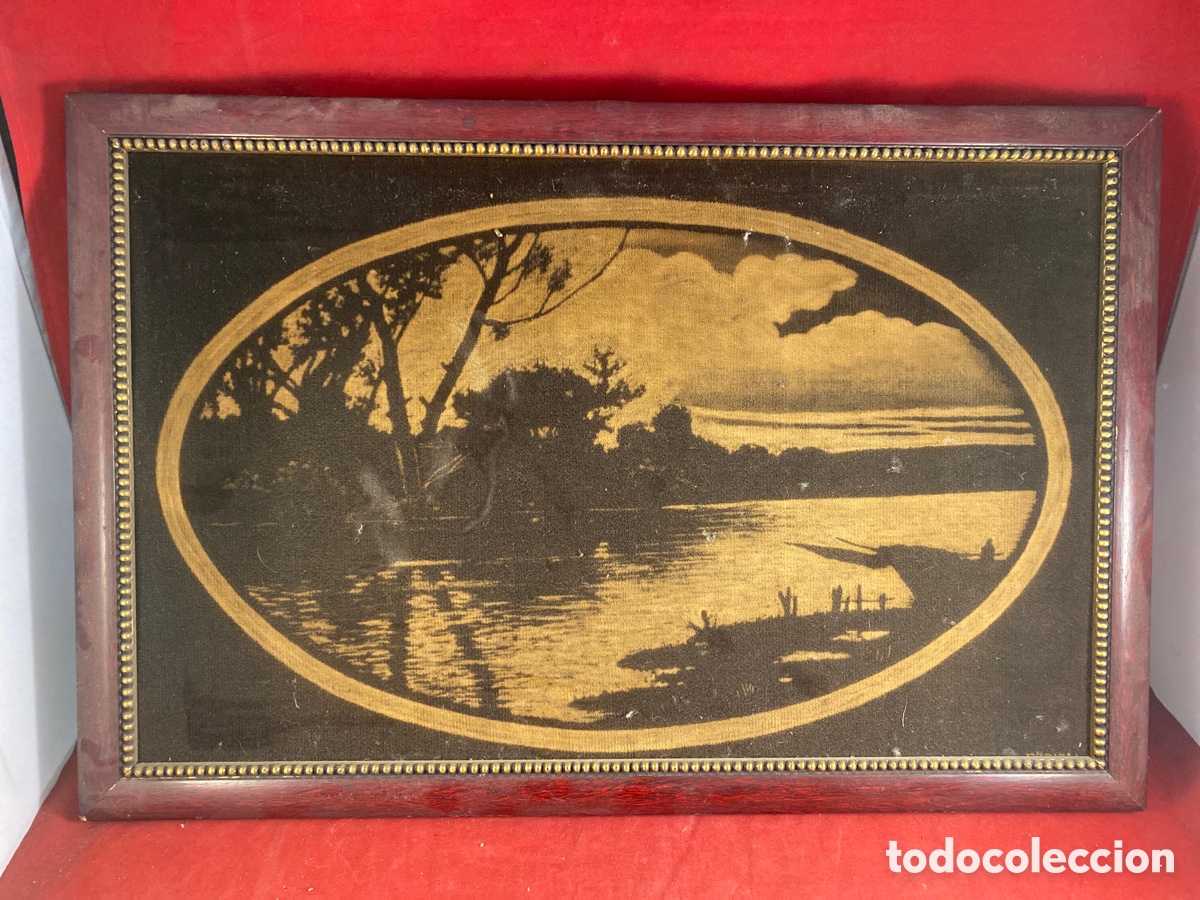 Antig&uuml;edades: IMAGEN SOBRE TELA ENMARCADA