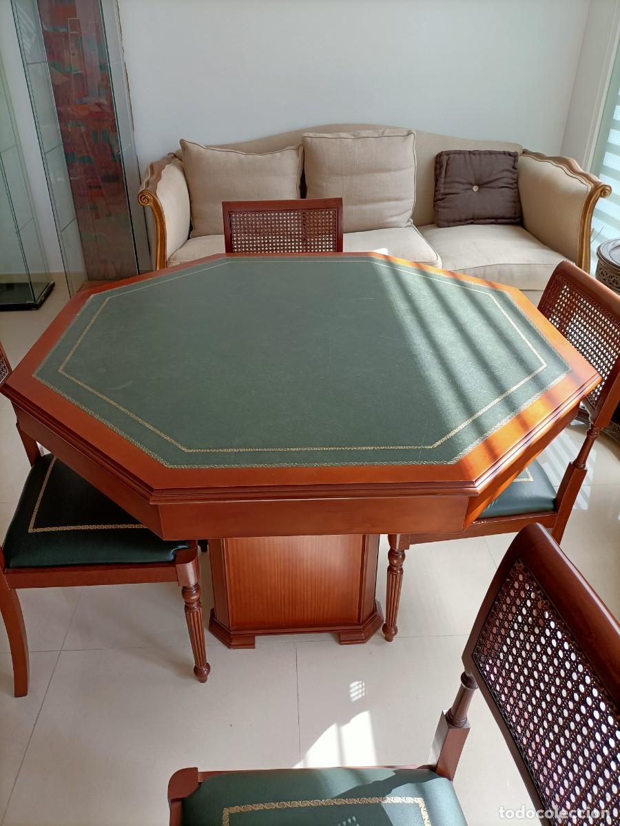 Antig&uuml;edades: Mesa de juego y 4 sillas - Foto 2
