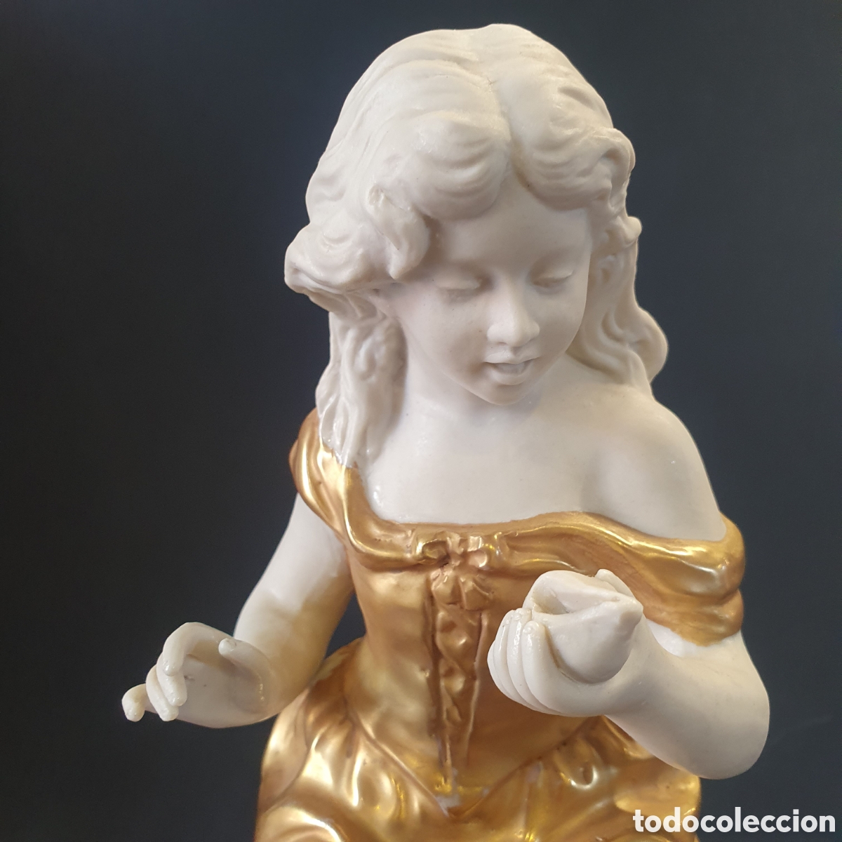 Antig&uuml;edades: FIGURA DE BISCUIT DORADA - Foto 2