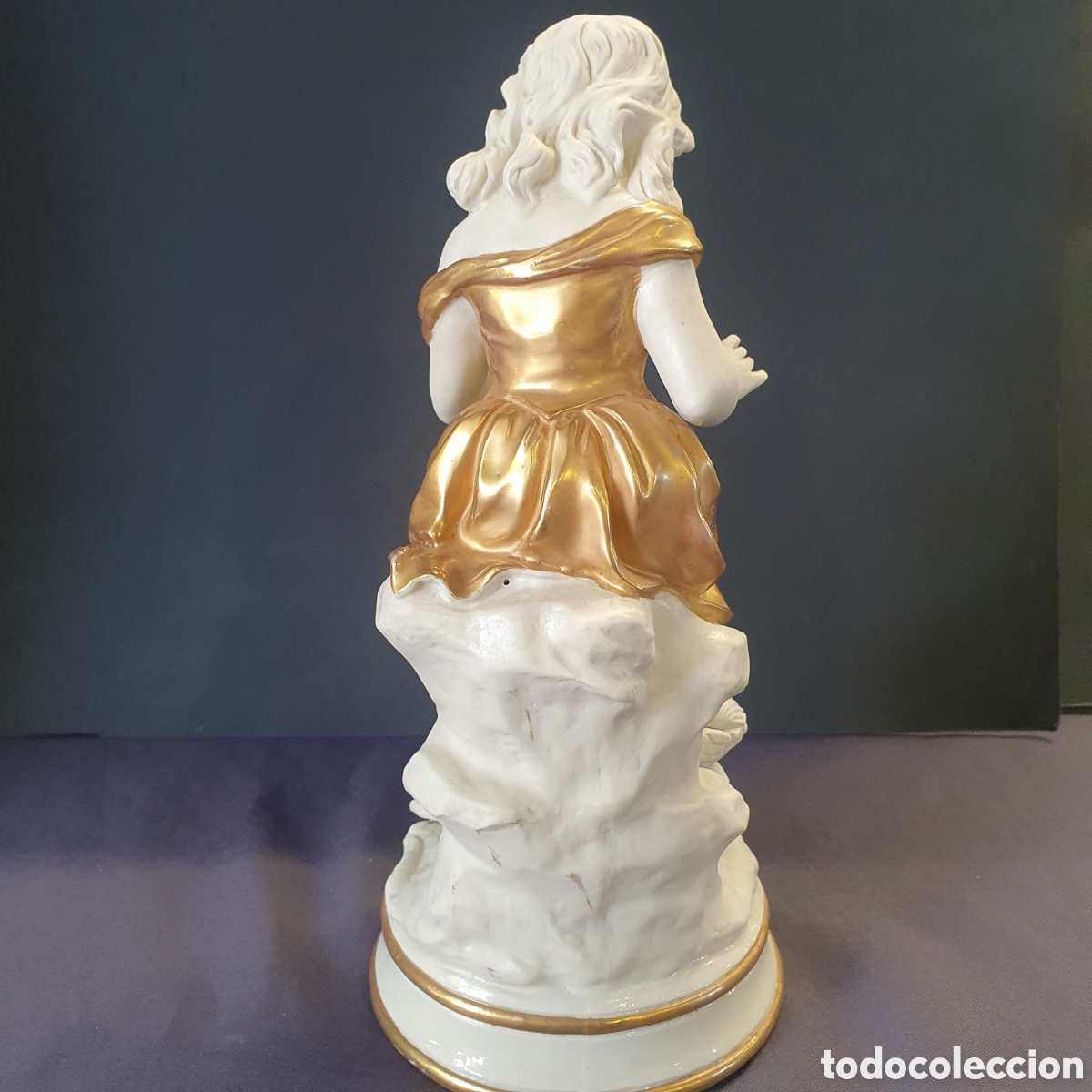 Antig&uuml;edades: FIGURA DE BISCUIT DORADA - Foto 3