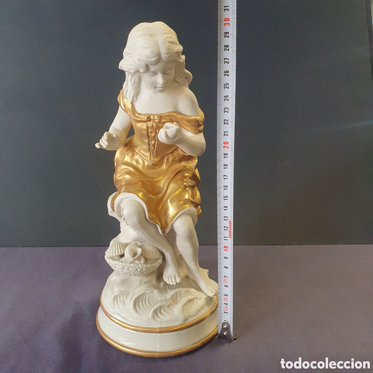 Antig&uuml;edades: FIGURA DE BISCUIT DORADA - Foto 8