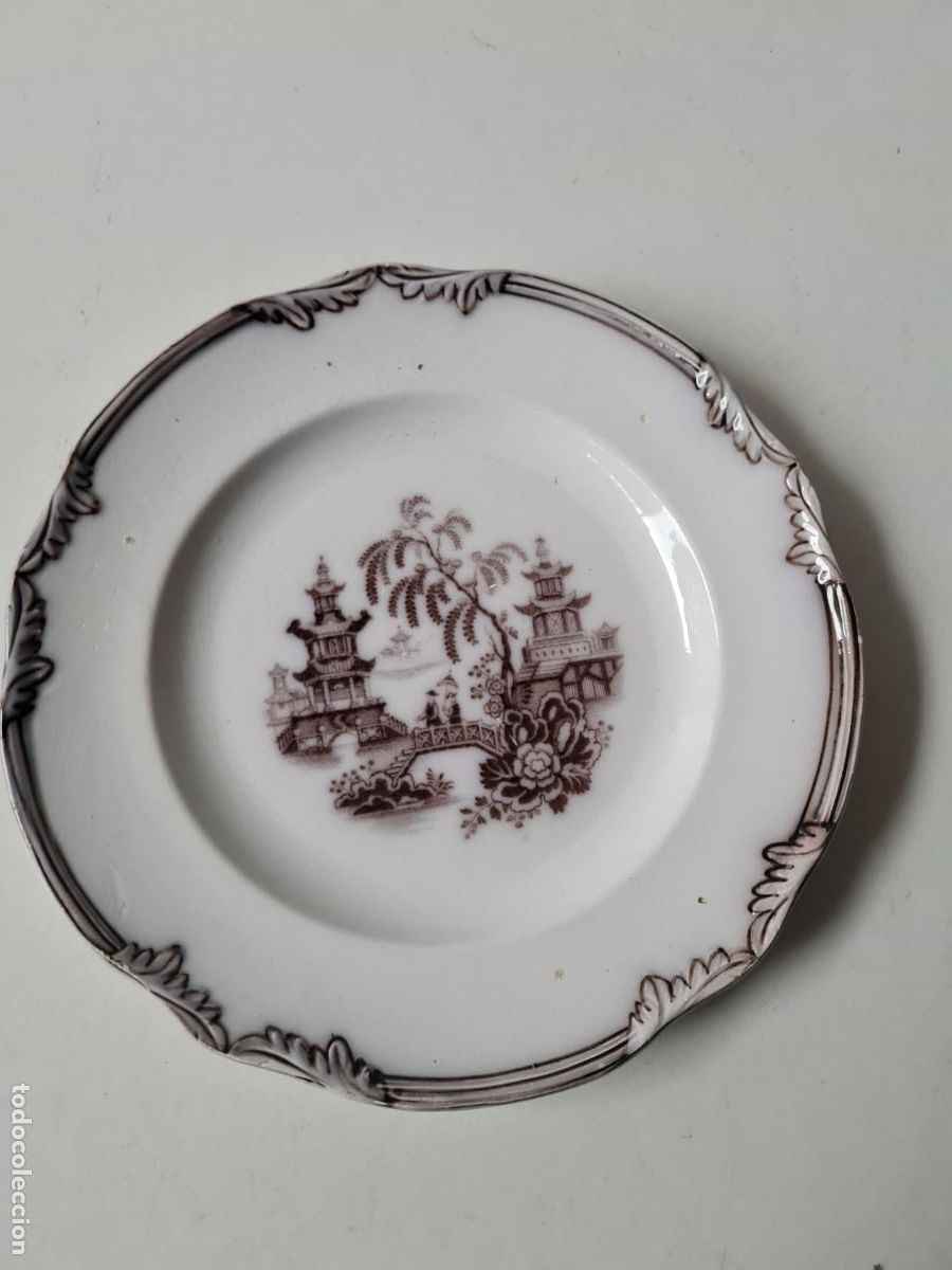Antig&uuml;edades: SARGADELOS PLATO POSTRE CHINESCO SXIX (20 cms) - Foto 1