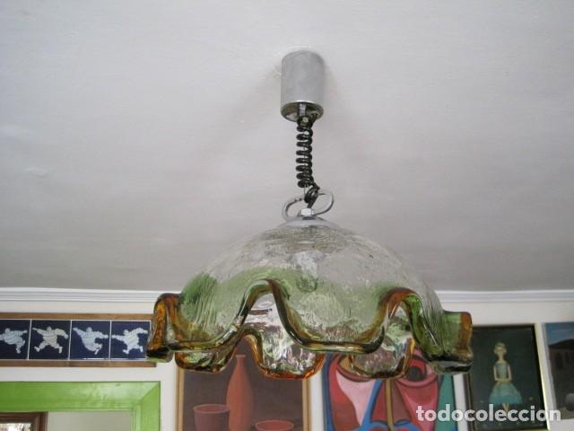 Antig&uuml;edades: FANT&Aacute;STICA L&Aacute;MPARA DE CRISTAL DE MURANO - Foto 3