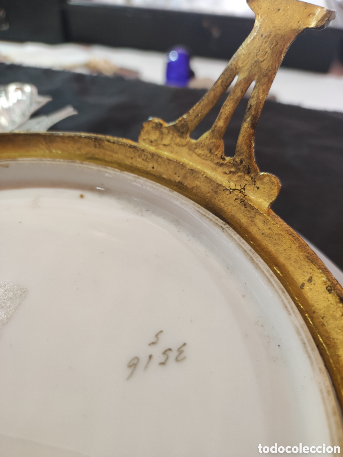 Antig&uuml;edades: CENTRO DE PORCELANA Y METAL - Foto 6
