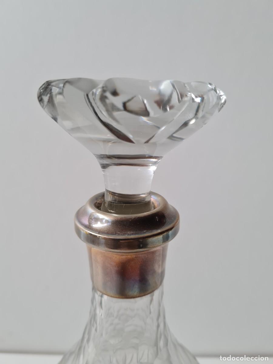 Antig&uuml;edades: BOTELLA CRISTAL TALLADO Y PLATA(28 cms) - Foto 2