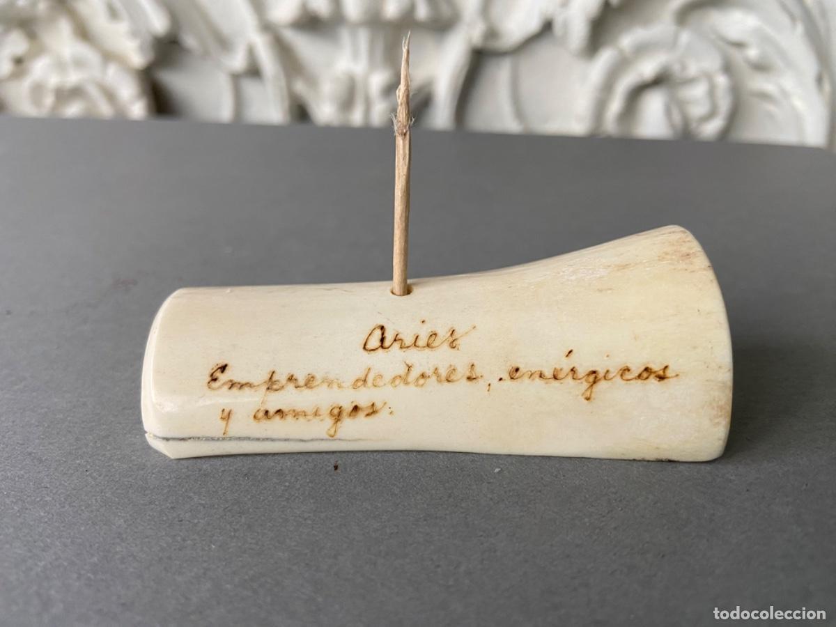 Antig&uuml;edades: C 159. Hueso pulido. Aries, emprendedor, en&eacute;rgico, amigos. Cuba...Quemar incienso oloroso.