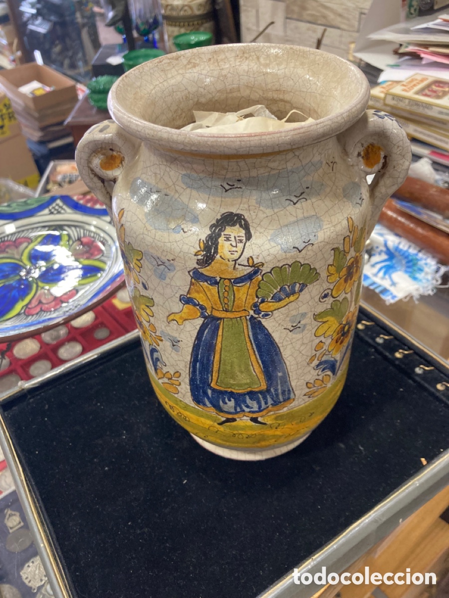 Antig&uuml;edades: Bonito jarr&oacute;n antiguo de Talavera - Foto 2