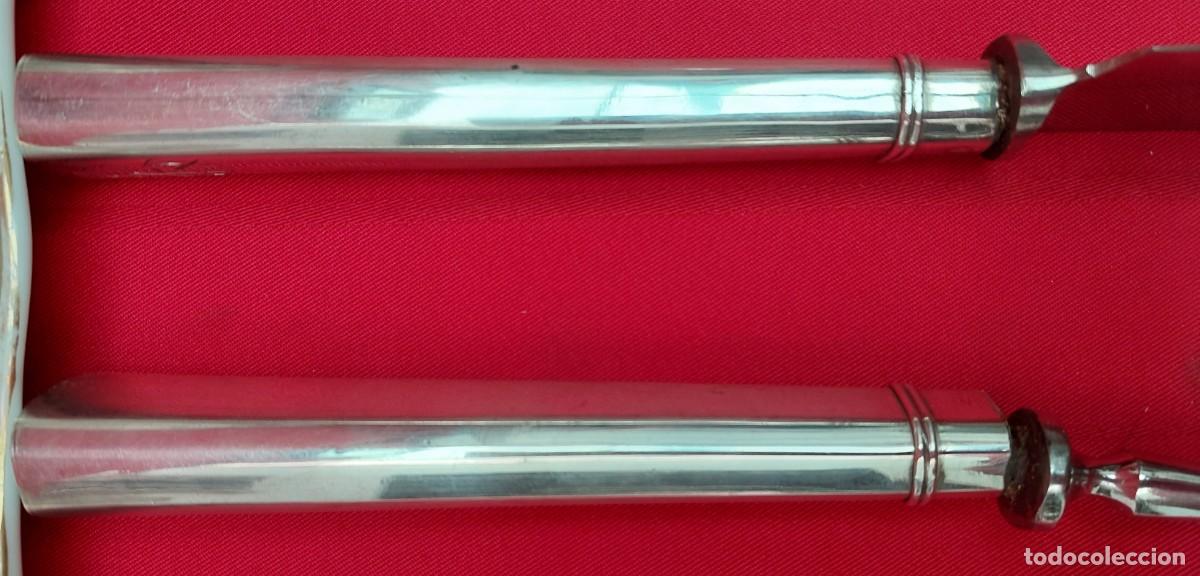 Antig&uuml;edades: CUCHILLO Y TENEDOR DE SERVIR MANGO DE PLATA ART - DEC&Oacute; - Foto 14