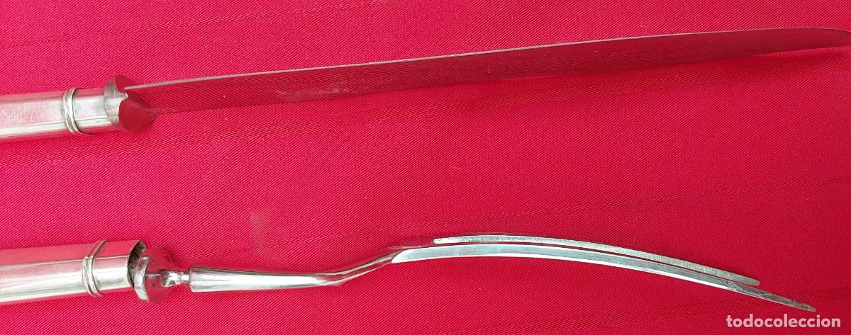 Antig&uuml;edades: CUCHILLO Y TENEDOR DE SERVIR MANGO DE PLATA ART - DEC&Oacute; - Foto 15