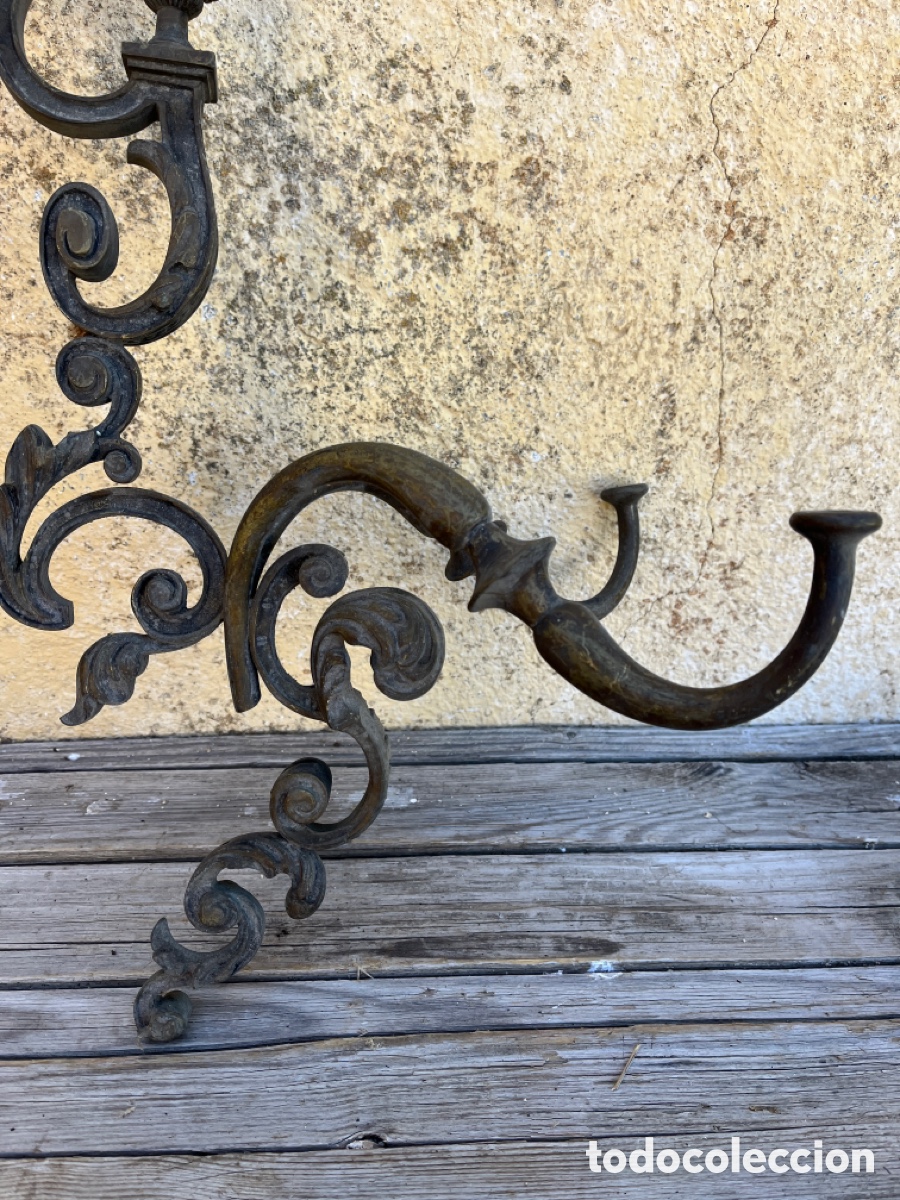 Antig&uuml;edades: APLIQUE DE BRONCE DE BELLAS LINEAS CON DOS BRAZOS. - Foto 2