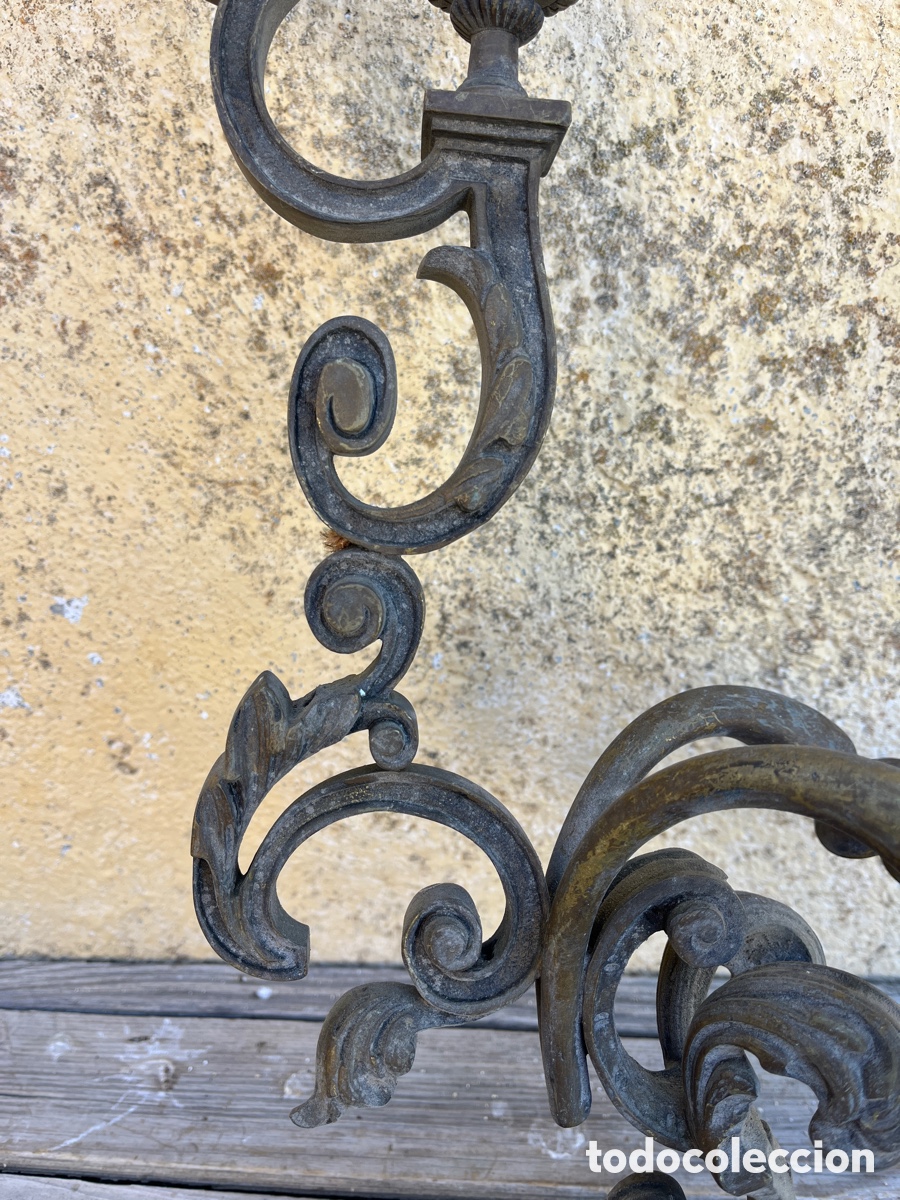 Antig&uuml;edades: APLIQUE DE BRONCE DE BELLAS LINEAS CON DOS BRAZOS. - Foto 3