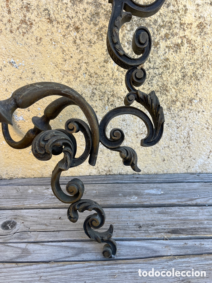 Antig&uuml;edades: APLIQUE DE BRONCE DE BELLAS LINEAS CON DOS BRAZOS. - Foto 10