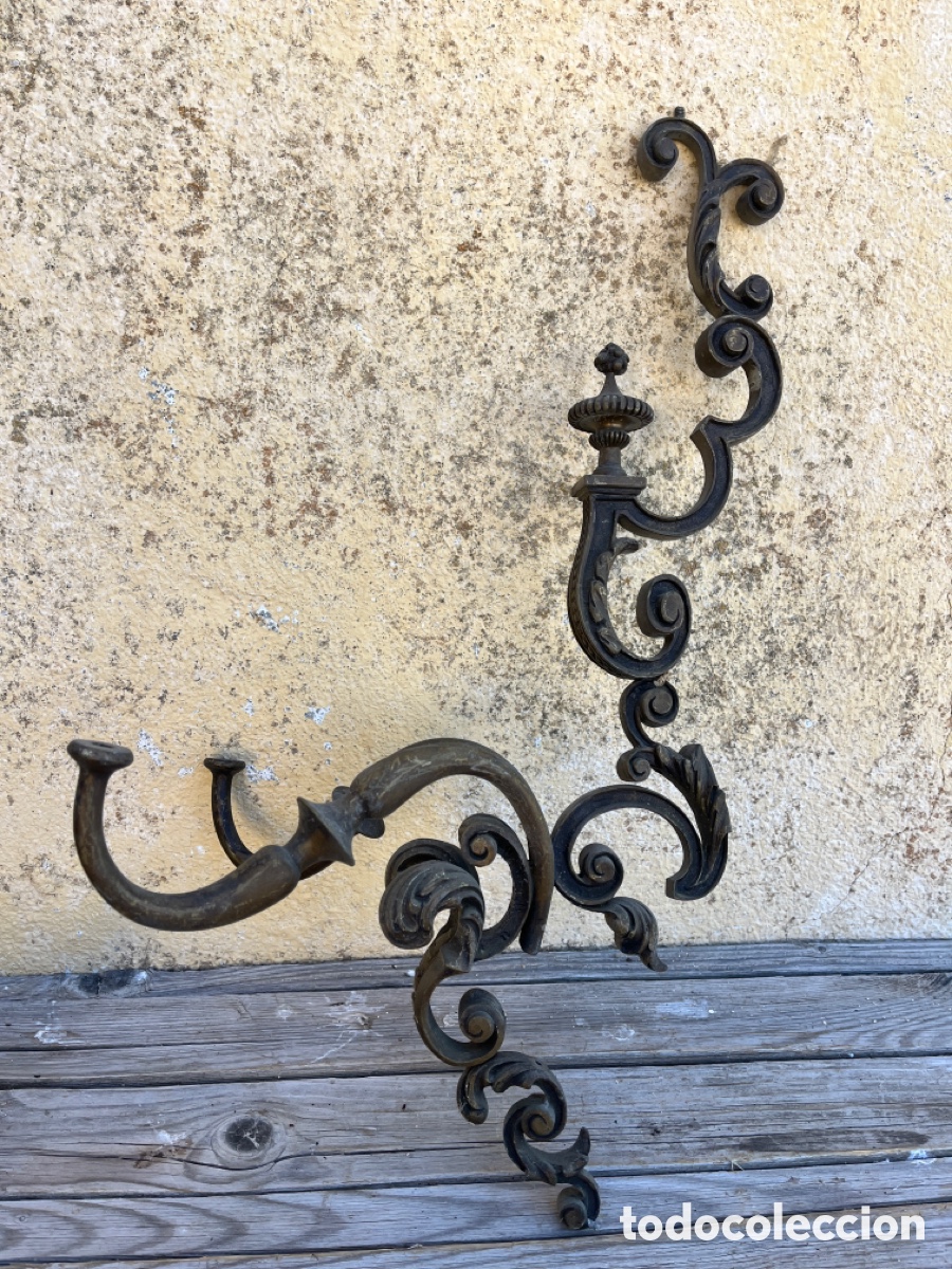 Antig&uuml;edades: APLIQUE DE BRONCE DE BELLAS LINEAS CON DOS BRAZOS. - Foto 11
