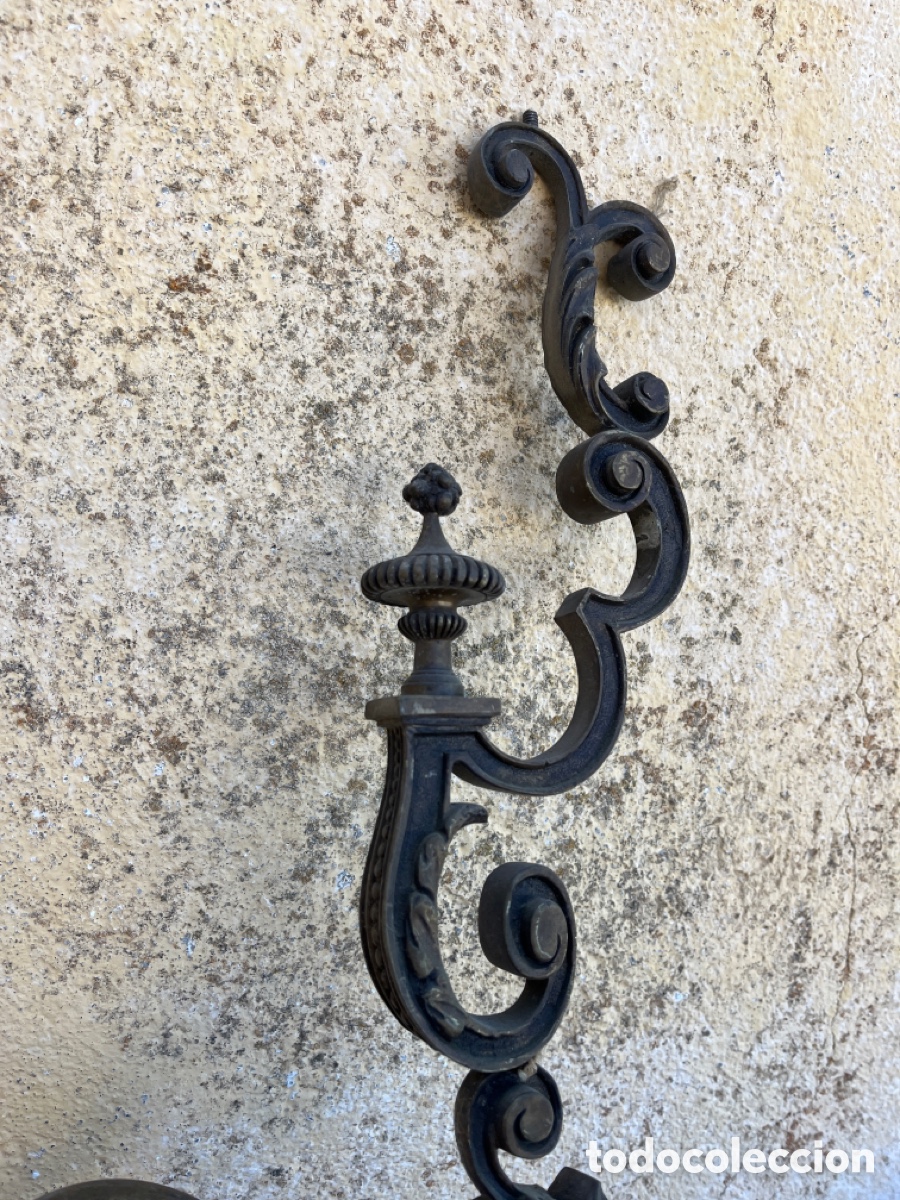 Antig&uuml;edades: APLIQUE DE BRONCE DE BELLAS LINEAS CON DOS BRAZOS. - Foto 12