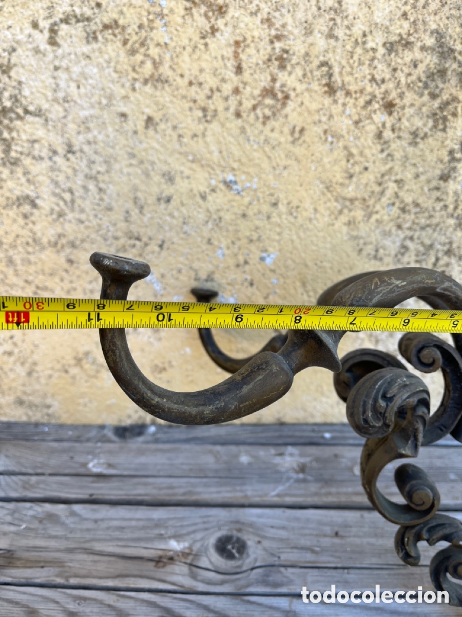Antig&uuml;edades: APLIQUE DE BRONCE DE BELLAS LINEAS CON DOS BRAZOS. - Foto 14