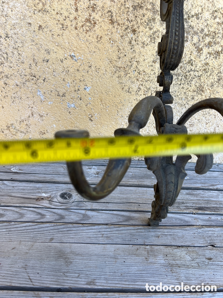 Antig&uuml;edades: APLIQUE DE BRONCE DE BELLAS LINEAS CON DOS BRAZOS. - Foto 15
