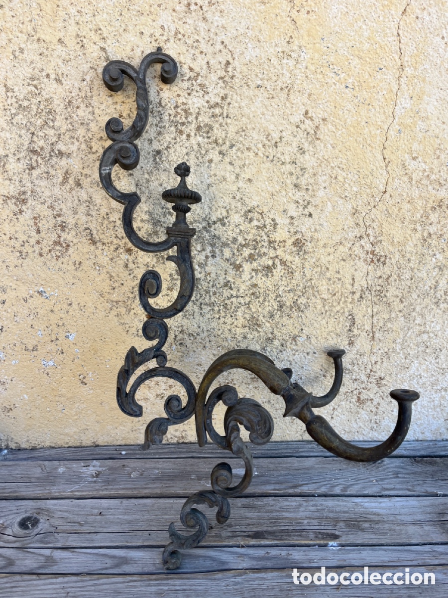 Antig&uuml;edades: APLIQUE DE BRONCE DE BELLAS LINEAS CON DOS BRAZOS. - Foto 1