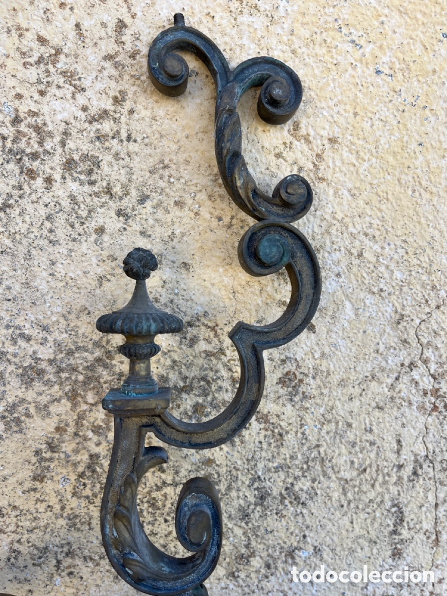 Antig&uuml;edades: APLIQUE DE BRONCE DE BELLAS LINEAS CON DOS BRAZOS. PARA RESTAURAR. - Foto 4
