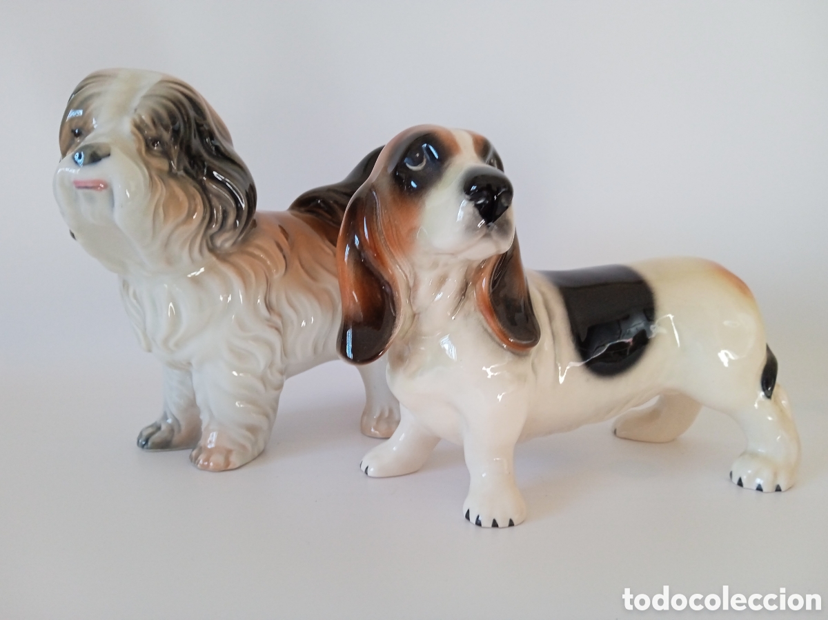 Antig&uuml;edades: Coopercraft - 2 perros porcelana.