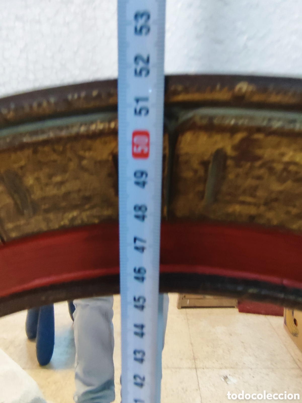 Antig&uuml;edades: Espejo de madera 51 cm - Foto 4
