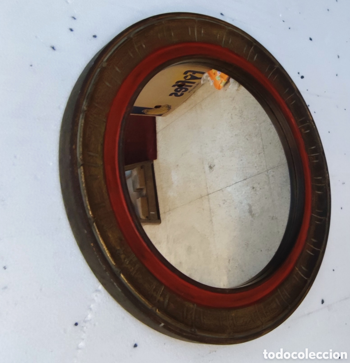 Antig&uuml;edades: Espejo de madera 51 cm - Foto 6