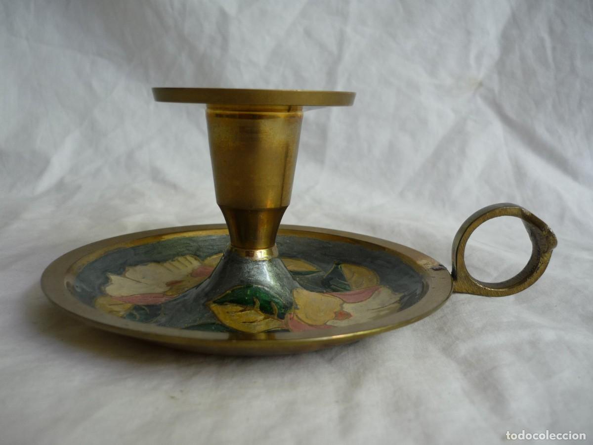 Antig&uuml;edades: Palmatoria de bronce esmaltado - Foto 3