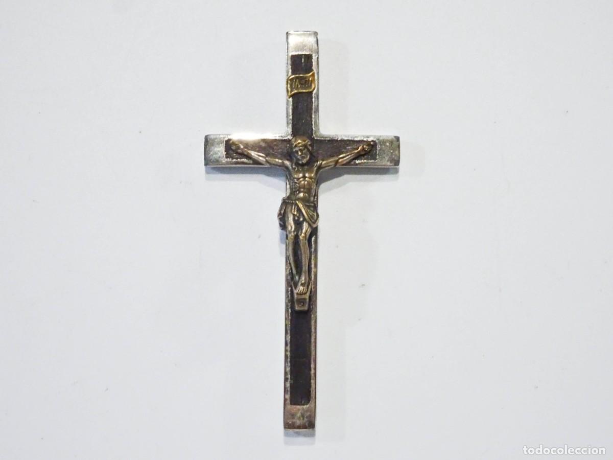 Antig&uuml;edades: Crucifio de monja metal y &eacute;bano - Foto 1
