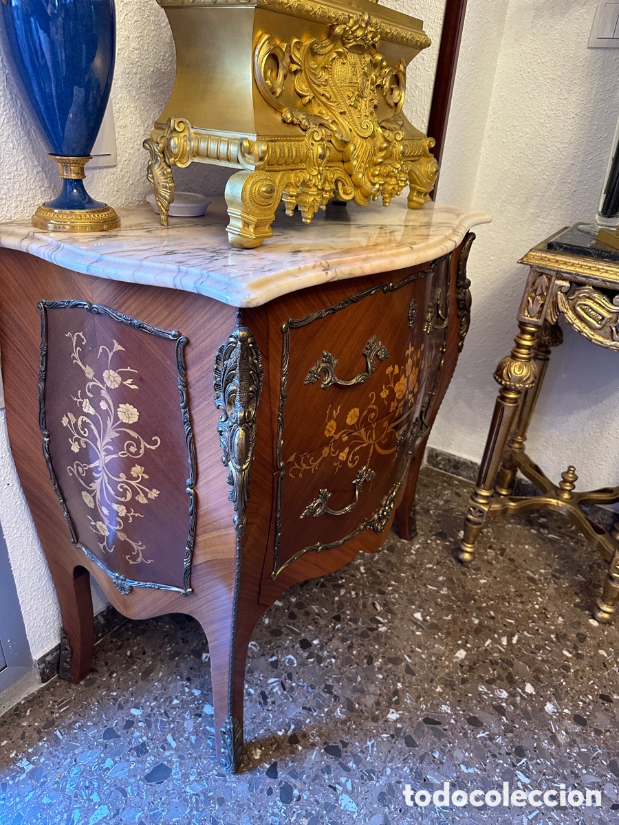 Antig&uuml;edades: C&oacute;moda de madera y m&aacute;rmol - Foto 2