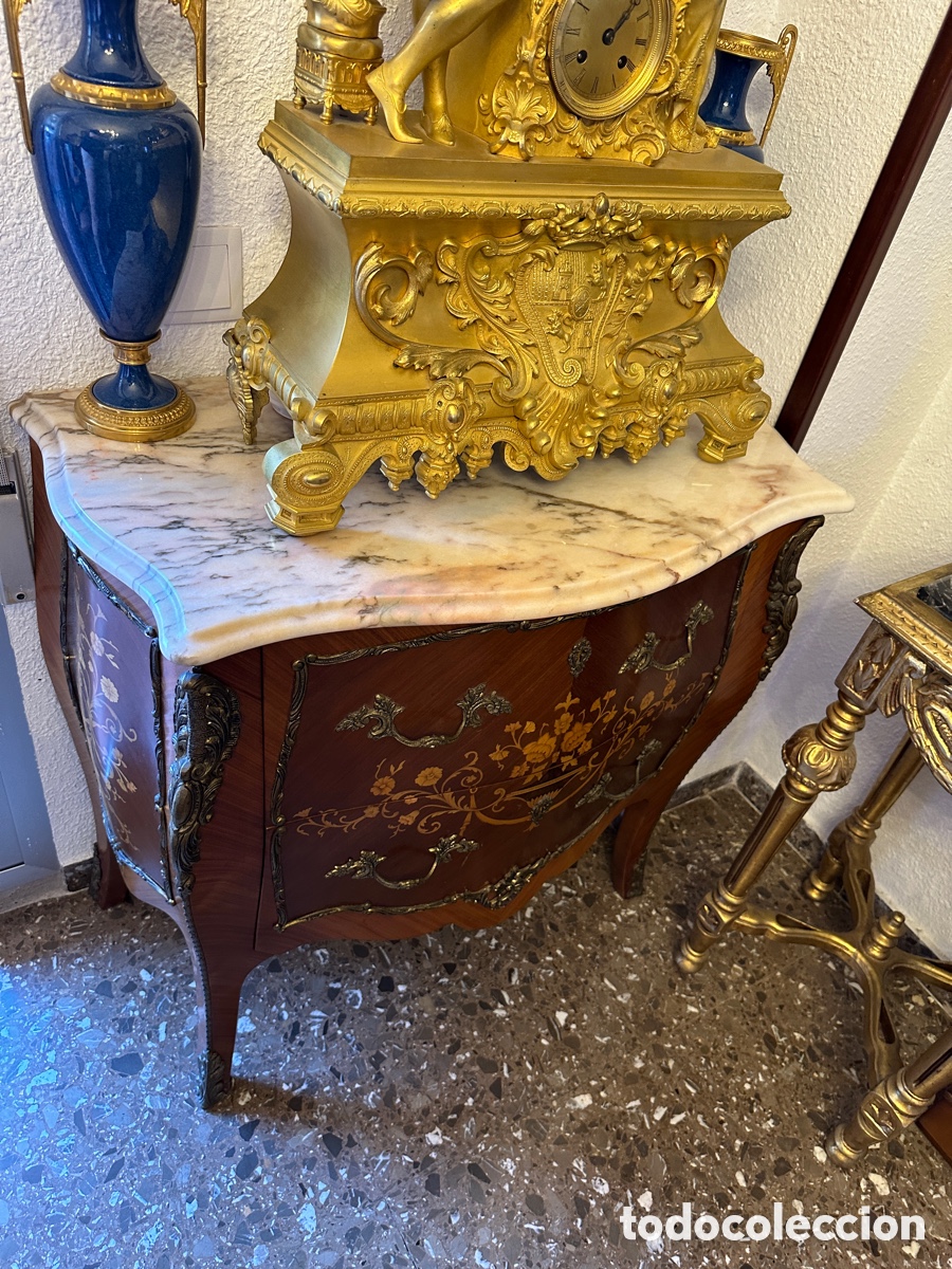 Antig&uuml;edades: C&oacute;moda de madera y m&aacute;rmol - Foto 3