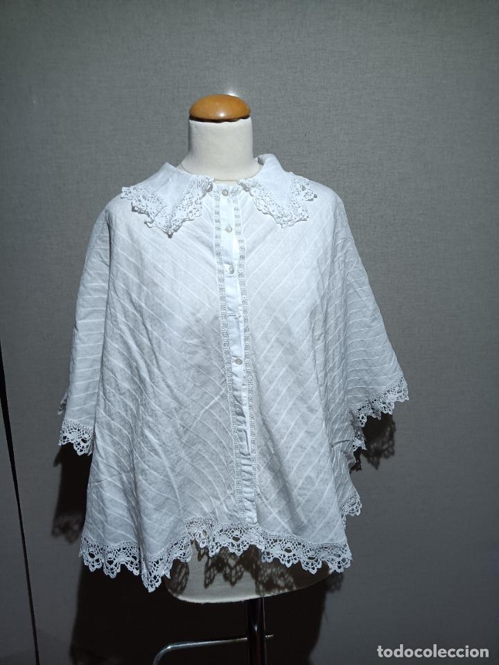 antigua capa mañanita toquilla de algodón con p - Acquista Abbigliamento  antico da donna e accessori su todocoleccion