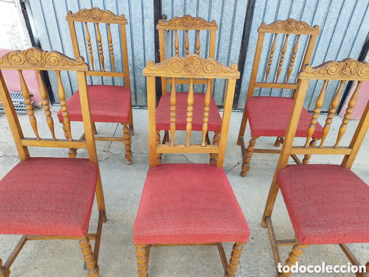 Antig&uuml;edades: JUEGO DE 6 ANTIGUAS SILLAS - Foto 2