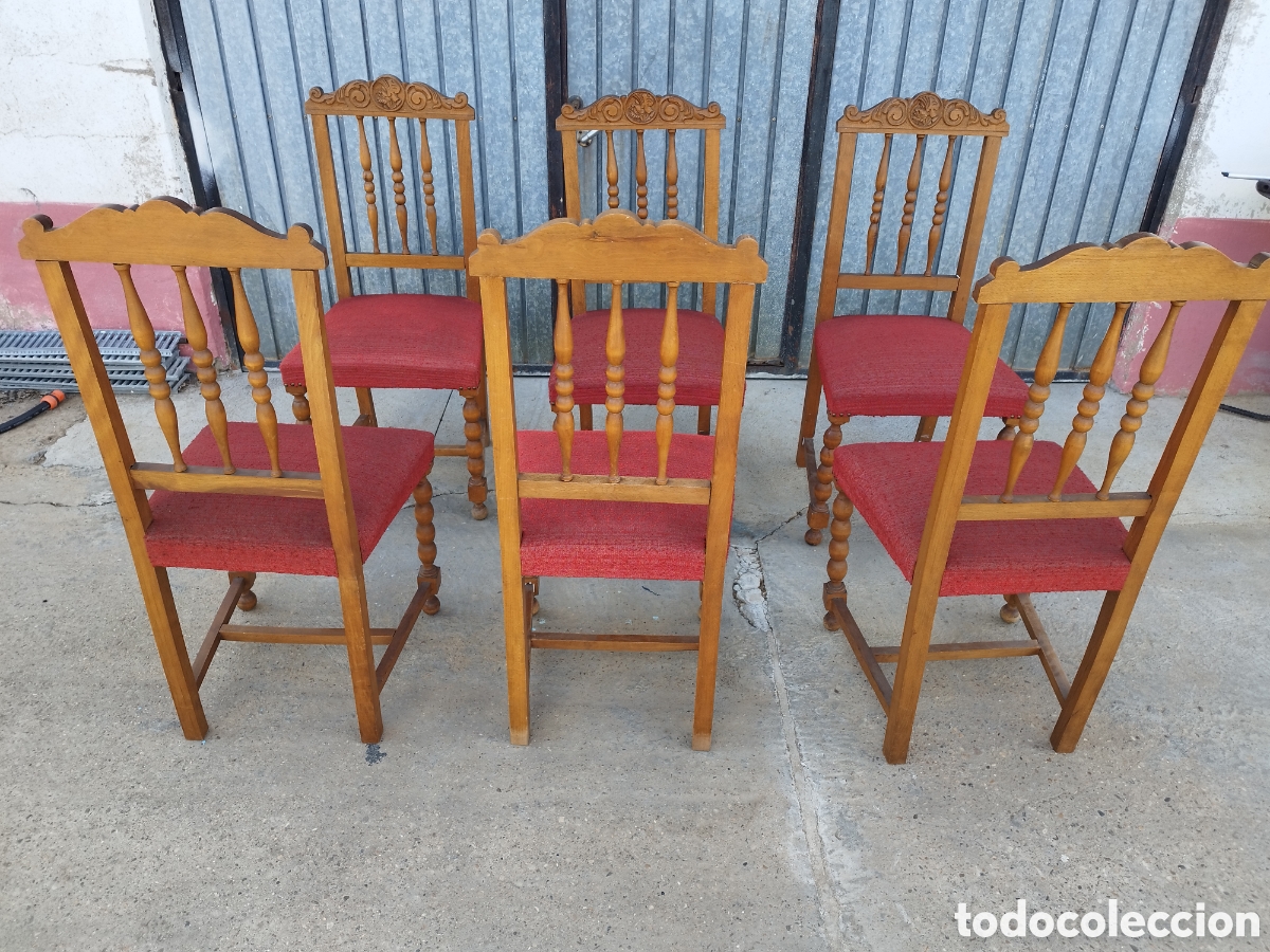 Antig&uuml;edades: JUEGO DE 6 ANTIGUAS SILLAS - Foto 3