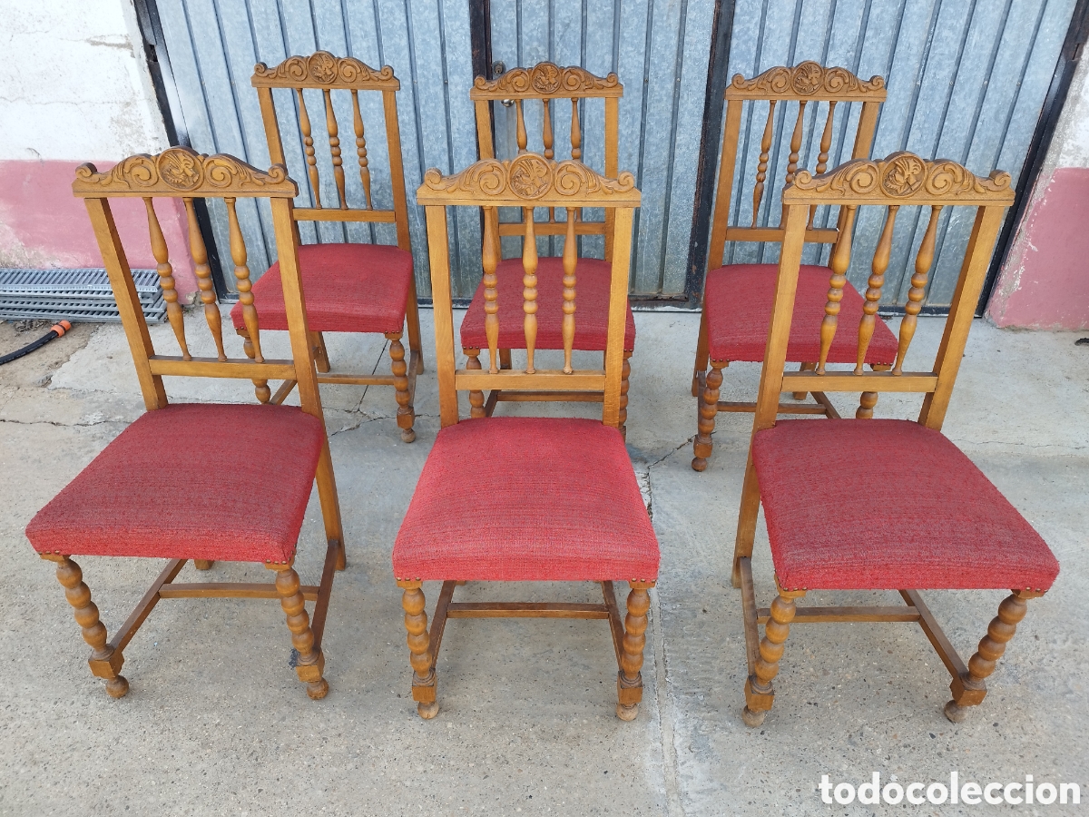 Antig&uuml;edades: JUEGO DE 6 ANTIGUAS SILLAS - Foto 1