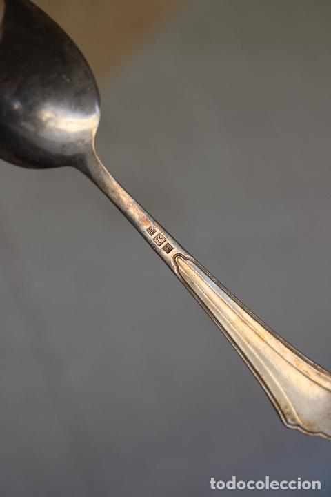 Antig&uuml;edades: 4 cucharas postre plateadas - Foto 2