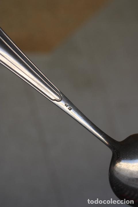 Antig&uuml;edades: 3 cucharas soperas plateadas - Foto 4