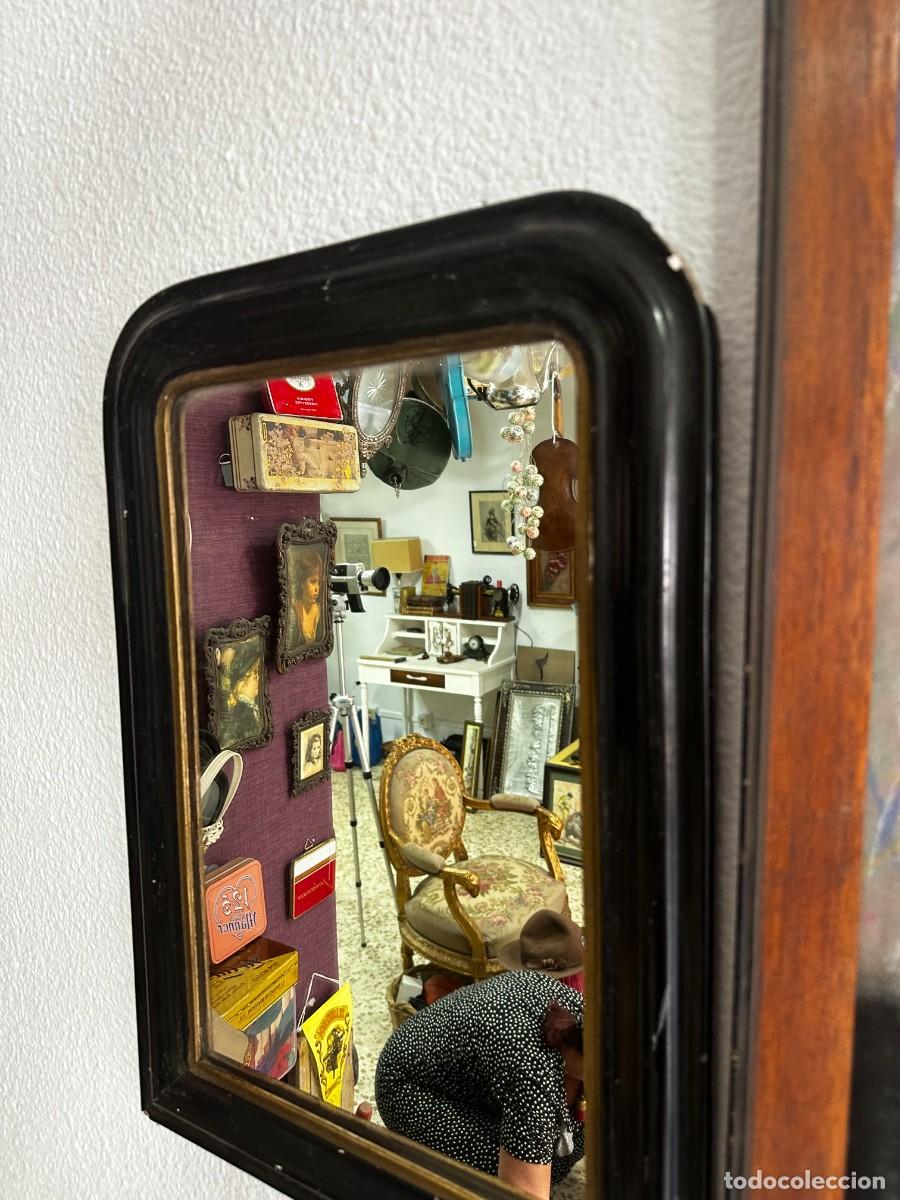 Antig&uuml;edades: ESPEJO MADERA NEGRA - Foto 4