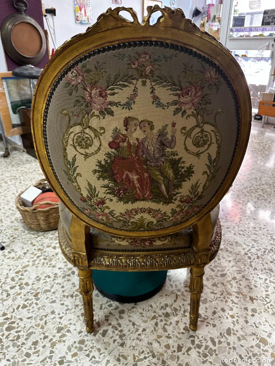 Antig&uuml;edades: Sill&oacute;n madera tallada, dorada, Sim&oacute;n Loscertales. - Foto 7