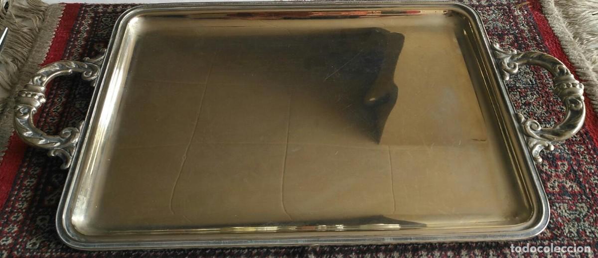 Antig&uuml;edades: M237 Bandeja rectangular alpaca con se&ntilde;al - 48cm x 28cm - Foto 2