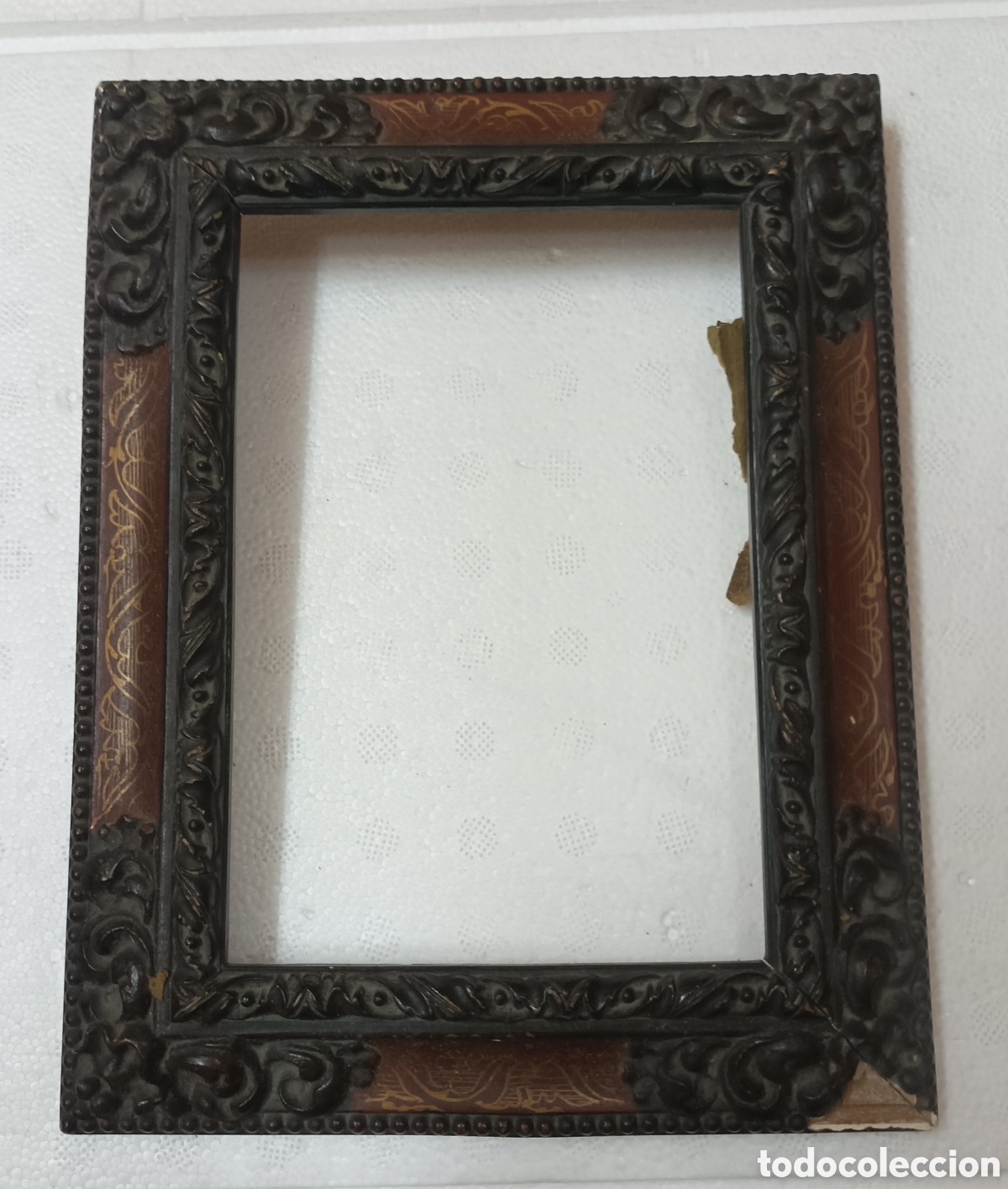 Antig&uuml;edades: Antiguo Marco de madera dorada y estuco - Foto 1