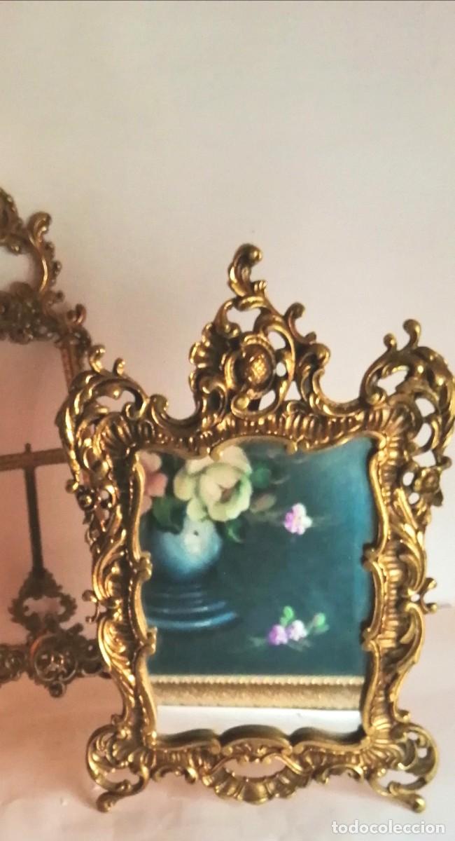 Antig&uuml;edades: Antiguo hermoso espejo con el marc&oacute; de bronce - Foto 2
