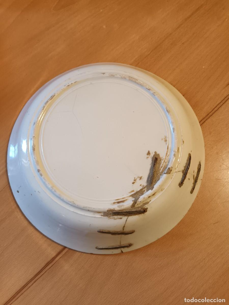 Antig&uuml;edades: PLATO DE CER&Aacute;MICAS ESMALTADA S. XIX - Foto 2