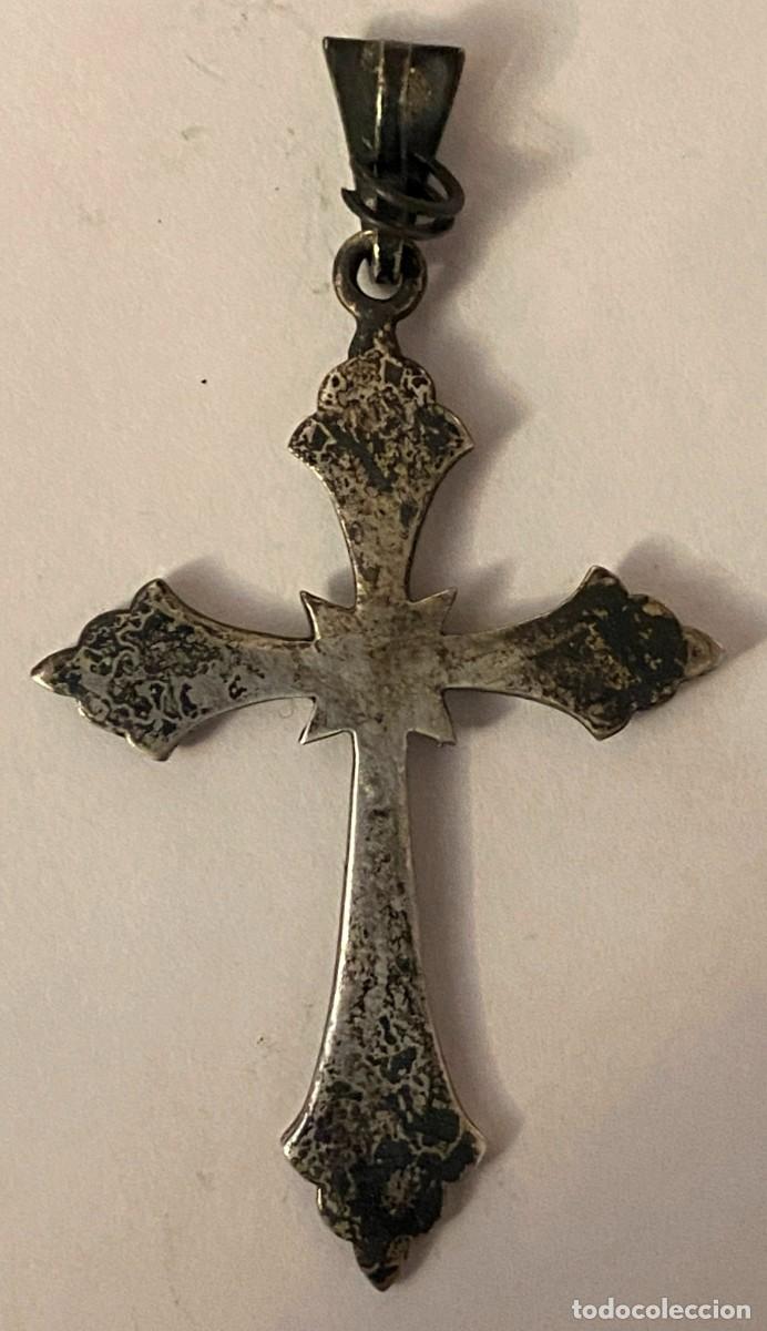 Antig&uuml;edades: CRUZ REALIZADA EN PLATA Y ESMALTES, MIDE 4,5 CMS. - Foto 2