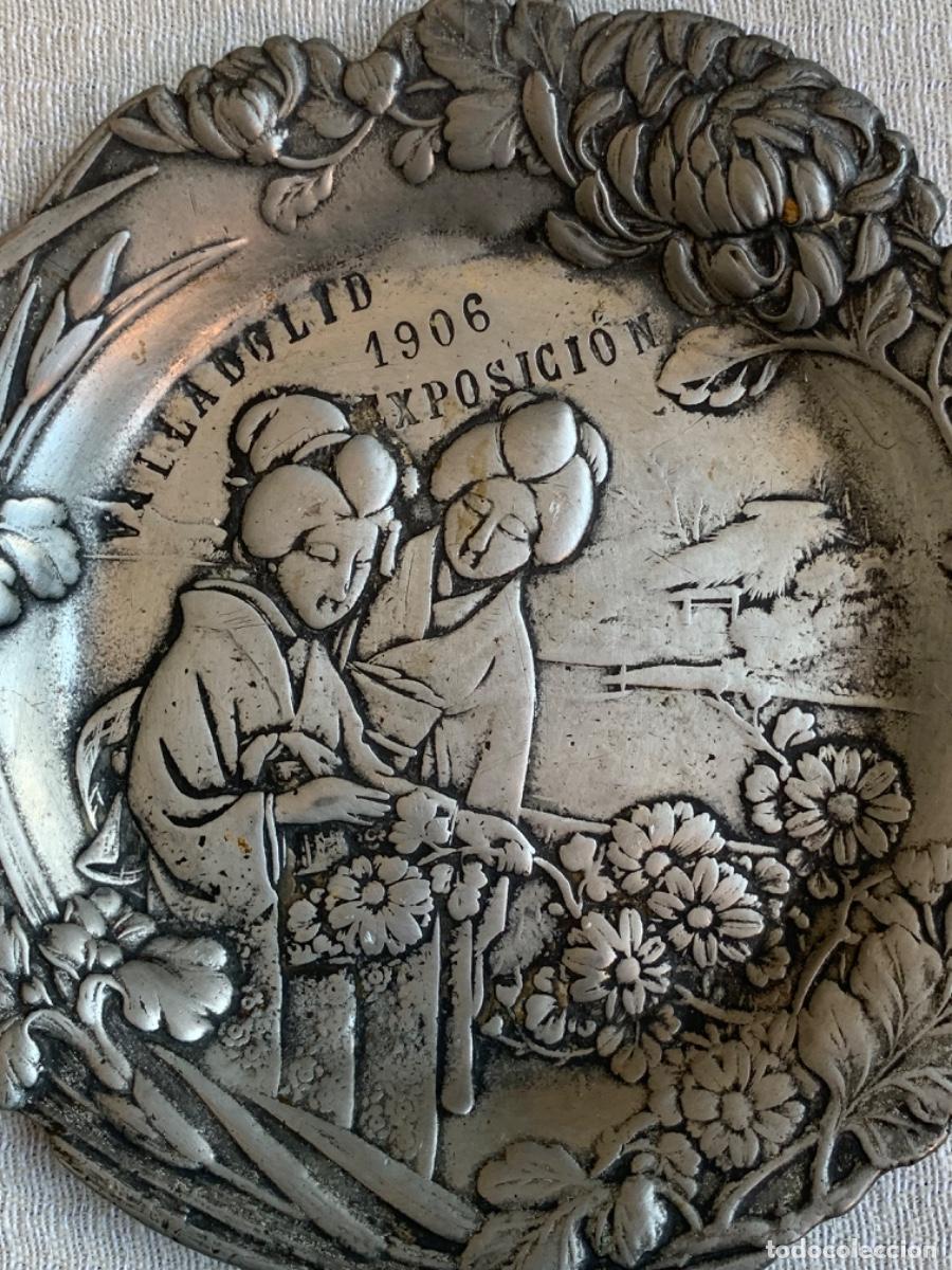 Antig&uuml;edades: PLATO ART NOUVEAU - CONMEMORATIVO DE EXPOSICI&Oacute;N DE AGRICULTURA - INDUSTRIA Y ARTES - VALLADOLID 1906