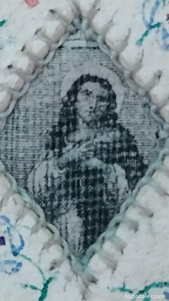 Antig&uuml;edades: ESCAPULARIO CON IMAGEN DE MAR&Iacute;A INMACULADA - Foto 2