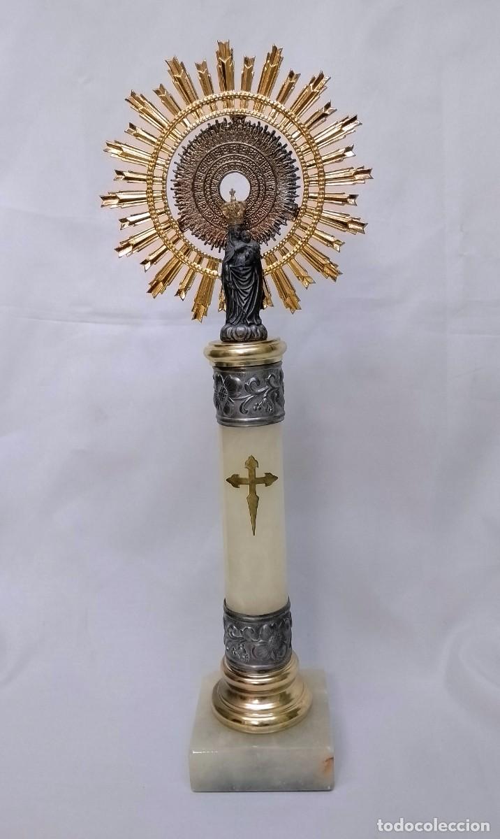 Antig&uuml;edades: VIRGEN DEL PILAR 44cm. ALABASTRO - Foto 1