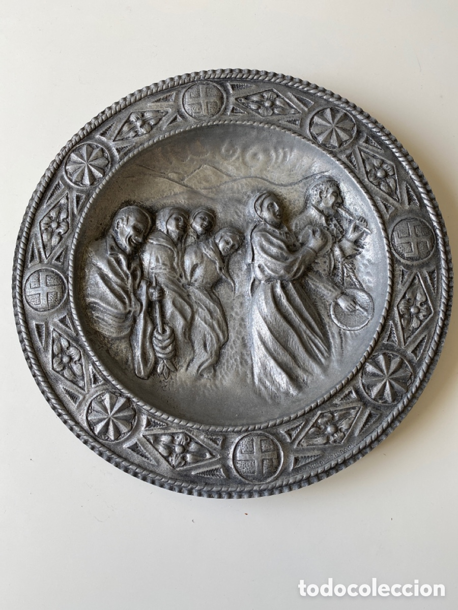 Antig&uuml;edades: Bandeja met&aacute;lica 28cm - Foto 1